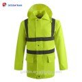 Benutzerdefinierte Kapuze Hi Vis Reflektierende Regenmantel Outdoor High Visibility Sicherheit Regen Jacke mit Kapuze